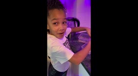 Aavahs first time cracking an egg