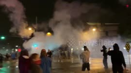 Minneapolis police fire flash grenades at protest over George Floyd's death