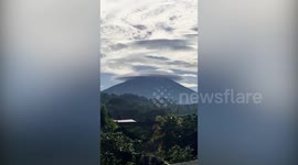 UFO-shaped lenticular cloud spotted above Indonesian mountain