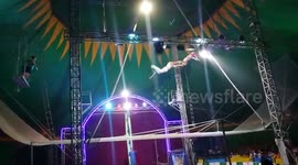 Chiness Girl Perform Left Off Ground Show