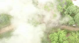 Drone footage shows Indian army remote-detonating IED in Kashmir