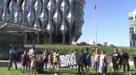 Protesters demand justice for George Floyd outside US Embassy in London