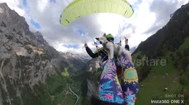 Adventurous dog goes paragliding with owner in Switzerland