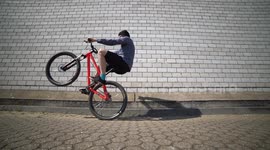 Man does amazing MTB Bike balance trick on backwheel / Action - Fun- Extreme Sports