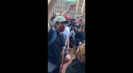 Protesters gather outside Minneapolis City Hall to voice anger at death of George Floyd