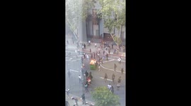 Fires and rioters during George Floyd protests.