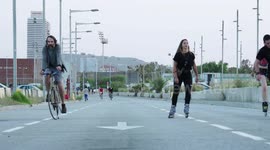 Major roads in Barcelona made car free on weekends for people to use for exercise