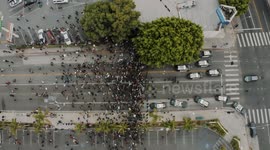 Black Lives Matter Protest For George Floyd In Los Angeles 4K Drone Video