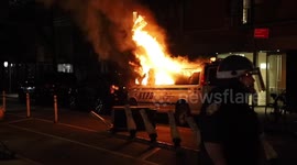 US Unrest: Rioters set fire to police vehicles in New York