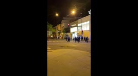 Chicago Downtown Police Department March Looters Away