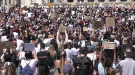 Hundreds join protest against death of George Floyd in Trafalgar Square