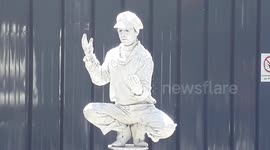 Paris after Coronavirus lockdown: man arrested by Police as Mayor HIDALGO inaugurates the reopening of the front court of Notre-Dame Cathedral.