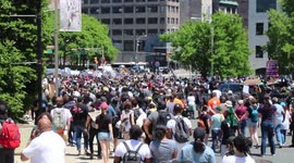 Black Lives Matter Protesters move into the streets for George Floyd in Newark, NJ. May 31, 2020
