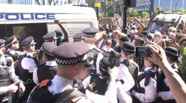 Black Lives Matter protesters clash with police as arrests made at London protest