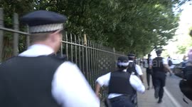 Skirmish with police at Black Lives Matter protest in London, UK