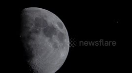 International Space Station flies in front of moon in rare footage, just hours after SpaceX Dragon crew capsule docks