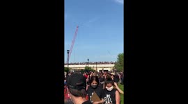 Thousands of Protesters for George Floyd Escape from I-35W Bridge in Minneapolis After Semi Truck Plows Through the Crowd