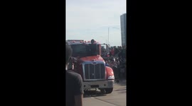 'He almost killed us!' Moment protesters try to halt moving semi during Minneapolis protest