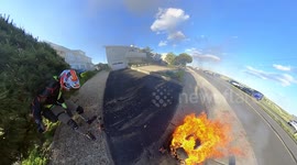 Man breaks leg after jumping from electric unicycle that burst into flames in New Jersey