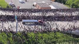 Moment man drives tanker truck into a crowd of Minneapolis protesters