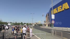 Hundreds queue outside Ikea in Greenwich on day of reopening