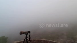 under the clouds in mount abu hill station rajasthan