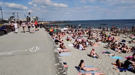 Sunny June bank holiday Monday in Salthill