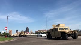 Large convoy of National Guard vehicles seen driving towards Minneapolis
