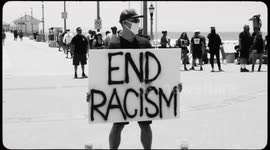 Artistic montage demonstrates peaceful protest in Huntington Beach