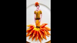 TikTok food stylist in California creates papaya dress for Rihanna
