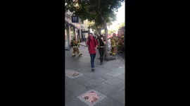 Firefighters respond to fire in GAP store Santa Monica