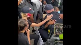Heartfelt moment Oakley Police Chief hugs crying protestor in California