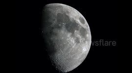 Amazing footage shows sequence of ISS clearly gliding past the moon after the historic Dragon space shuttle journey