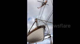 REAL Evacuation of Elderly Lady from 300ft Sailing Ship by Helicopter in Norway
