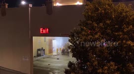 Los Angeles Firefighters putting out a CVS arson that Looters at George Floyd Rally started in the  CVS in Miracle Mile Los Angeles after looting it