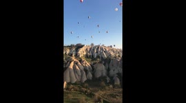 Hot air balloon view in Cappadocia, Turkey