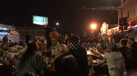 Mourners hold space after curfew at George Floyd memorial in Minneapolis
