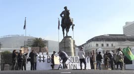 Black Lives Matter supporters gather in Cape Town in solidarity with George Floyd protesters