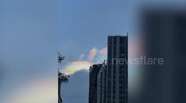 Beautiful rainbow cloud over the sky in Bangkok