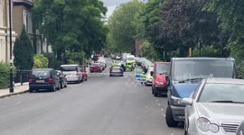 Major car accident involving a pedestrian on a bike in Islington