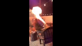 Family accidentally set fire to their tiki bar after incinerating Christmas tree