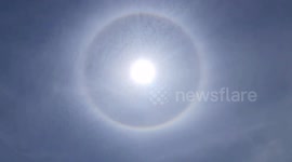 Vivid sun halo stuns residents in southern India