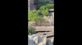 NYC Brooklyn Bridge Protesters Enter Manhattan
