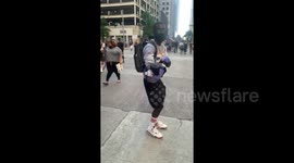 Selfless man hands out protective masks during George Floyd march in Houston