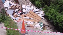 UK house destroyed after falling from eroding cliff edge