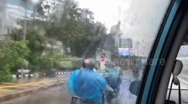 Indonesian taxicab formed long line as they face difficulties to get passenger.