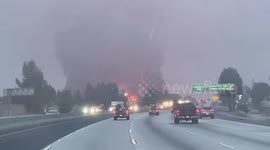 Building on fire in Redlands