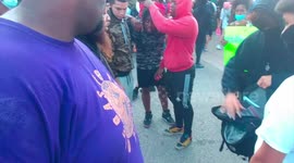 Houston protesters 'self-police' when vandals caught spray-painting bus