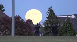The Strawberry Moon Rises Over East London