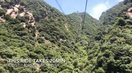 Scenic Cable Car Ride up Mount Hua, Hua Shan Mountain in China Xi'An